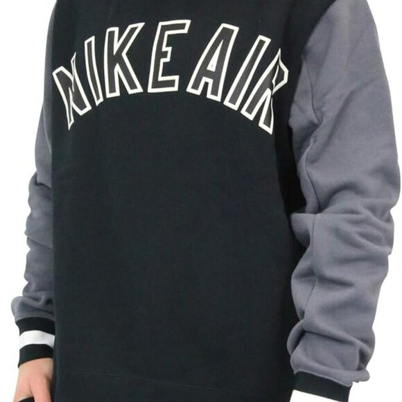 NIKE AIR SWEATSHIRT BLACK/GRAY SZ M BIG LOGO CASUAL ATHLETIC CORE VERSATILE - Picture 6 of 16